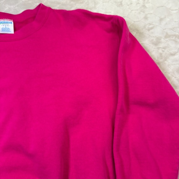 VTG Cheetah Crewneck Sweatshirt Sz Med USA Made Pink Blank 90s - Picture 4 of 10